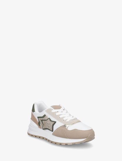 Baskets à étoiles pailletées - Beige - 2