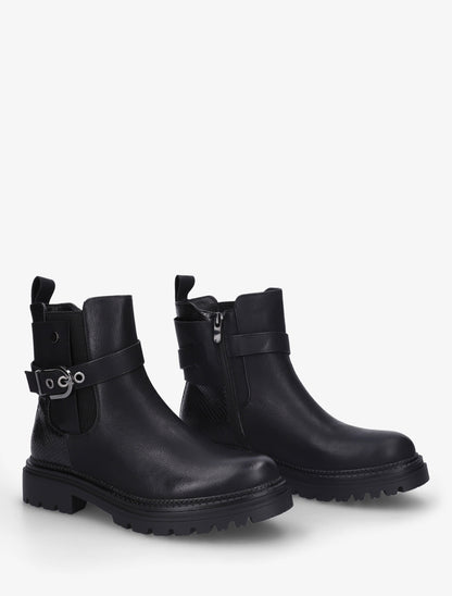 Bottines élastiquées à sangle - Noir - 4