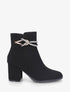 Bottines à empiècement bijou et strass - Noir - 1