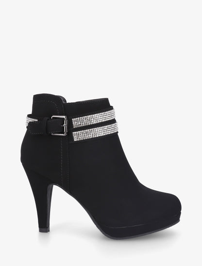 Low boots à intérieur imprimé léopard - Noir - 1