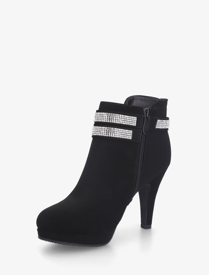 Low boots à intérieur imprimé léopard - Noir - 3