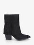 Bottines style santiags à broderies fantaisies - Noir - 1