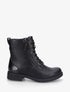 Bottines en simili à lacets et zip décoratif - Noir - 1