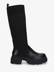Bottes chaussettes en simili - Noir - 1