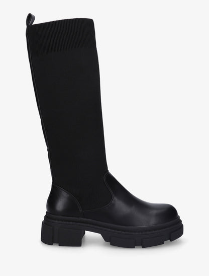 Bottes chaussettes en simili - Noir - 1
