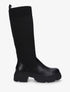 Bottes chaussettes en simili - Noir - 1