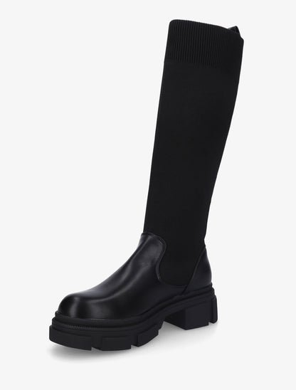Bottes chaussettes en simili - Noir - 3