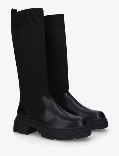 Bottes chaussettes en simili - Noir - 4