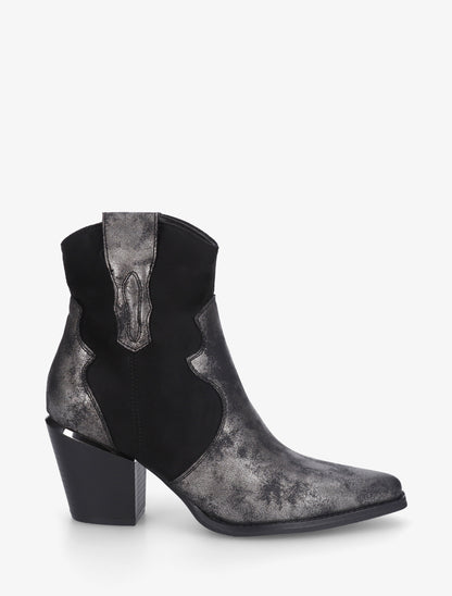 Bottines irisées style santiag - Noir - 1