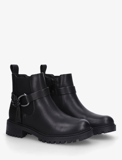 Bottines à cheville élastiquée et boucle - Noir - 4