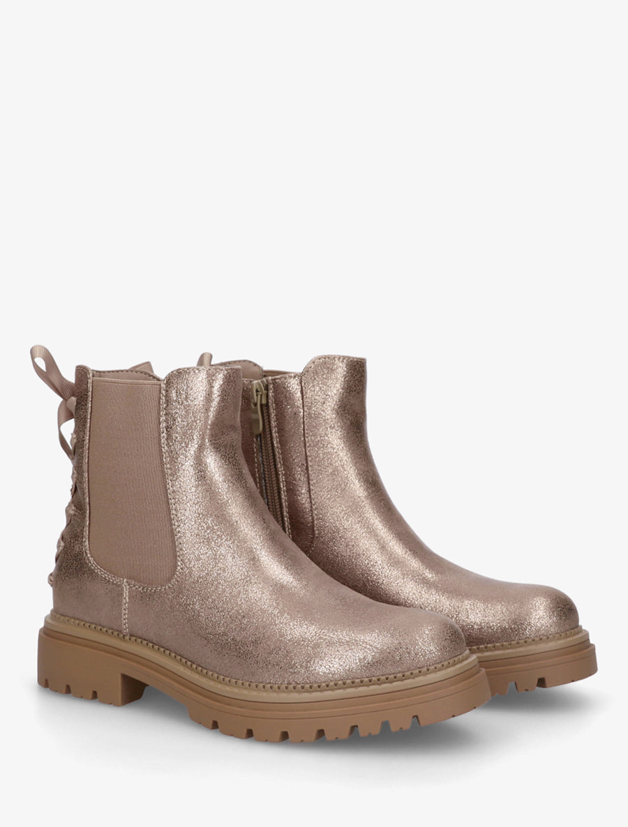 Boots irisées à noeud - Taupe - 4