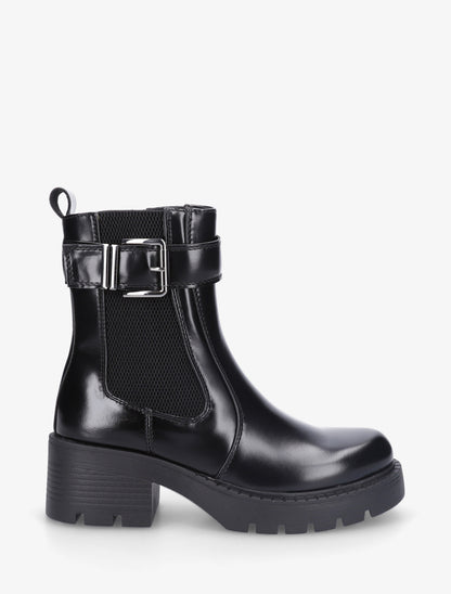 Bottines montantes à sangle - Noir - 1