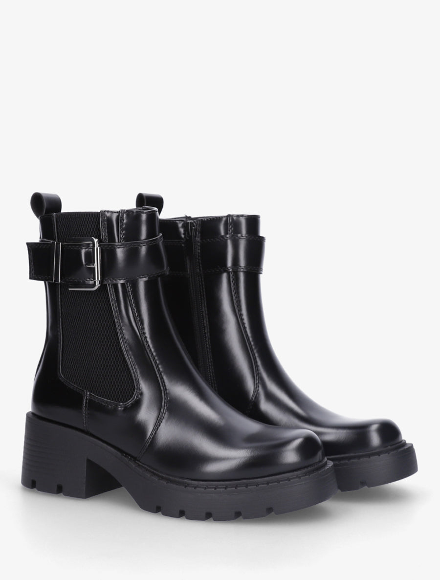 Bottines montantes à sangle - Noir - 4