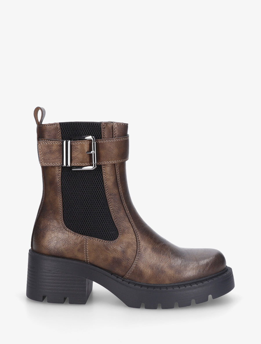 Bottines montantes à sangle - Bronze - 1