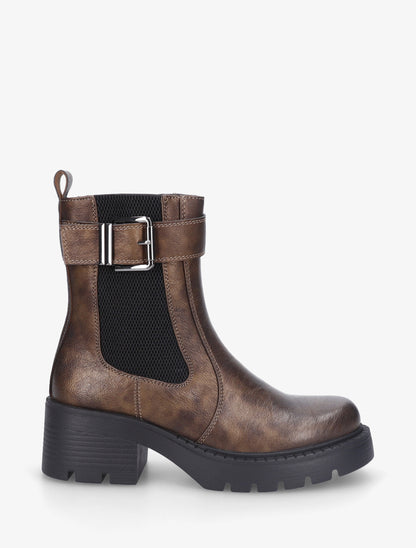 Bottines montantes à sangle - Bronze - 1