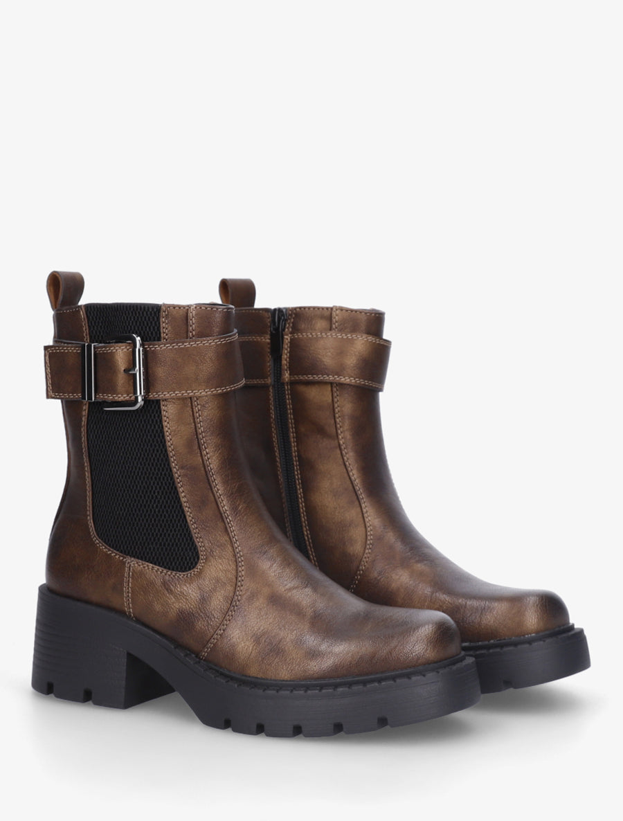 Bottines montantes à sangle - Bronze - 4