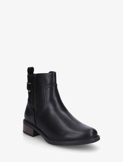 Bottines bi-matière unies - Noir - 2