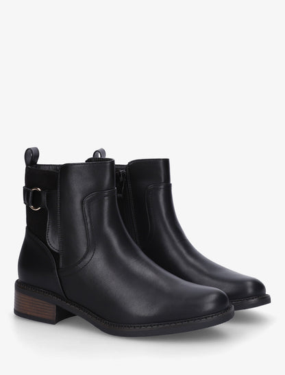 Bottines bi-matière unies - Noir - 4