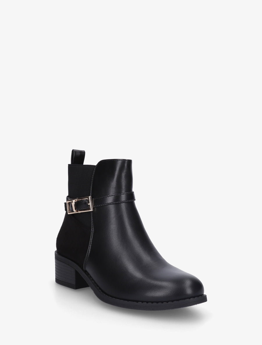 Bottines bi-matière élastiquées - Noir - 2