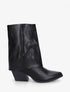 Bottines à revers et surpiqûres - Noir - 1