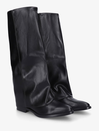 Bottes plates à revers - Noir - 4