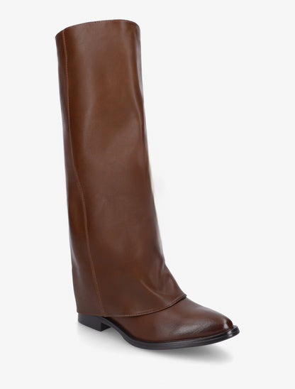 Bottes plates à revers - Camel - 2