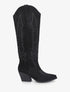 Bottes brodées style santiags - Noir - 1