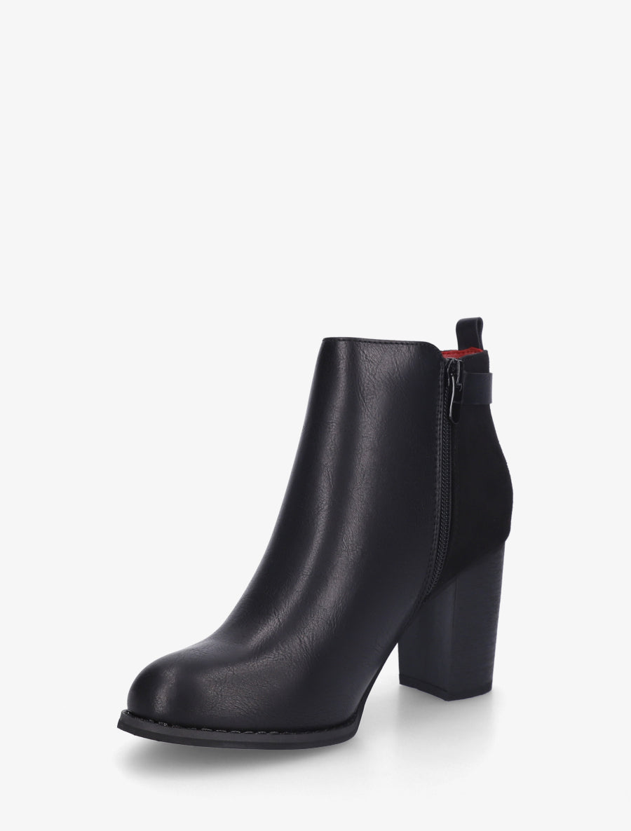 Bottines à zip décoratif et sangle - Noir - 3