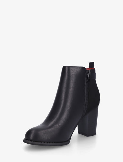 Bottines à zip décoratif et sangle - Noir - 3