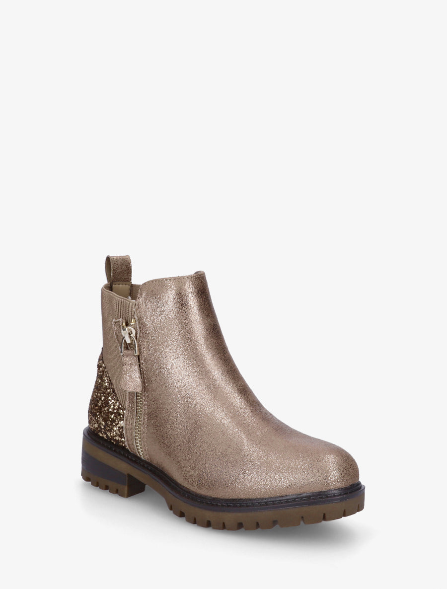 Bottines élastiquées à contrefort pailleté - Or - 2