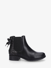 Bottines élastiquées à ruban style lacet - Noir - 1