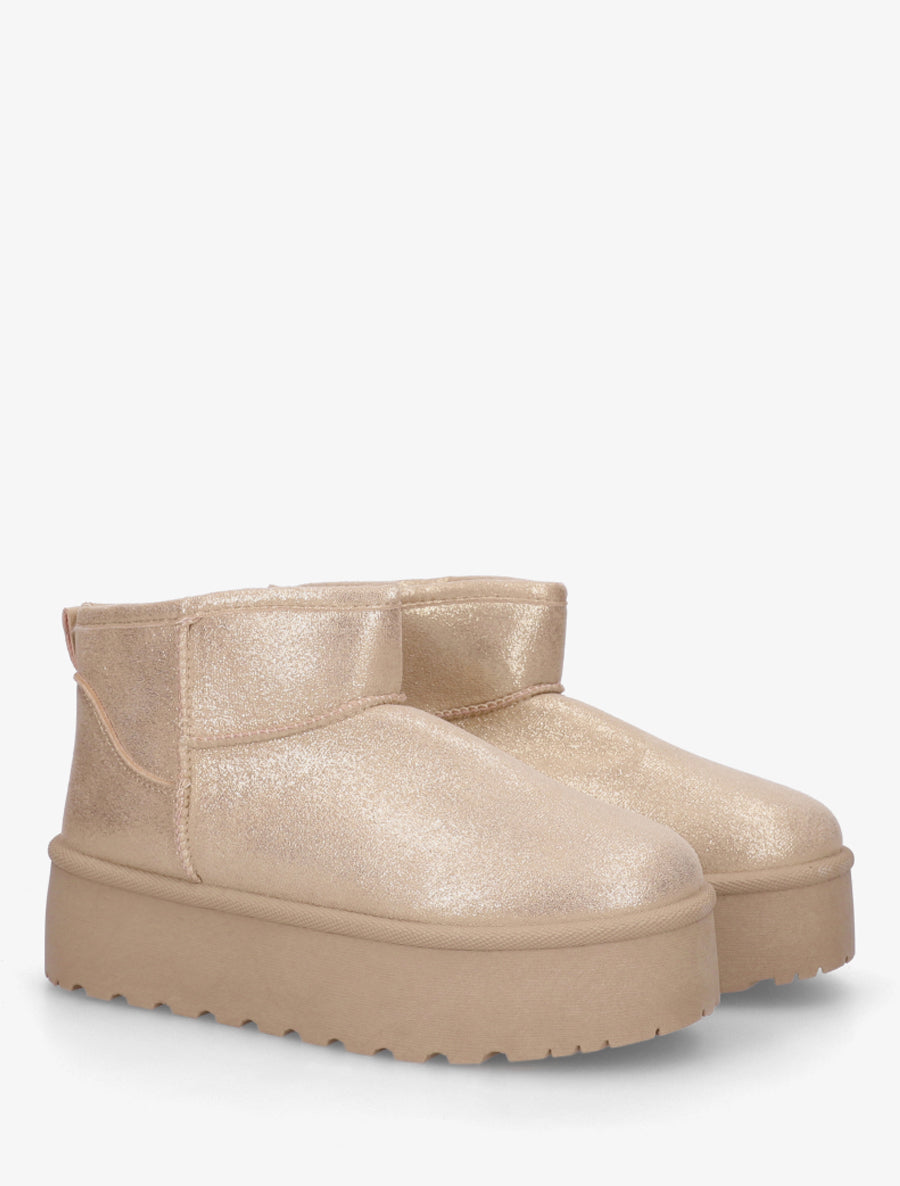 Boots irisées à semelle plateforme - Camel clair - 4