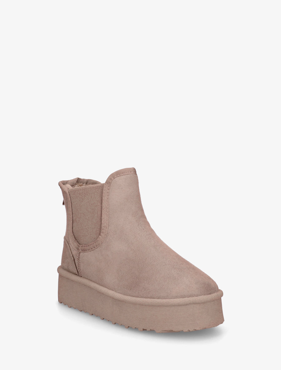 Bottines élastiquées en suédine - Taupe - 2