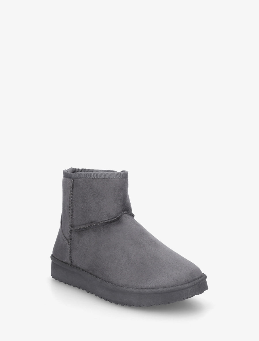 Low boots unies en suédine - Gris - 2