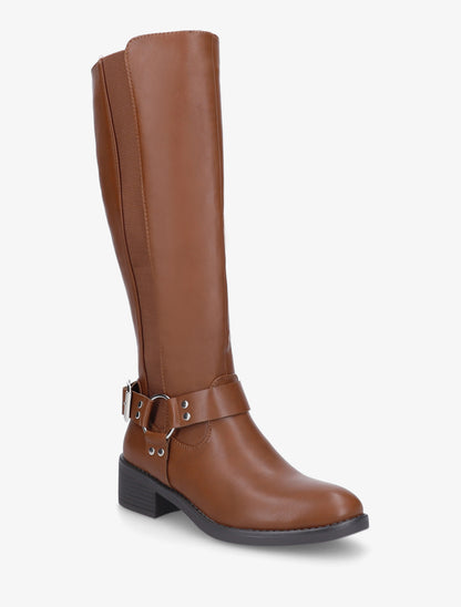 Bottes style cavalière à boucle - Camel