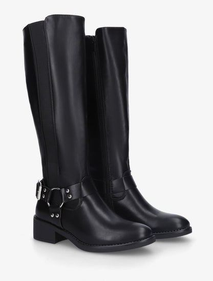 Bottes style cavalière à boucle - Noir - 4