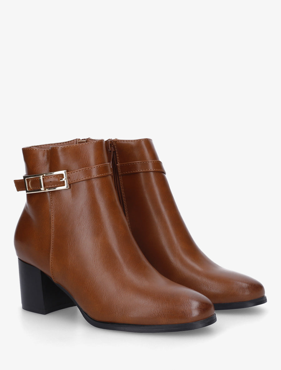 Bottines classiques à boucle - Camel - 4