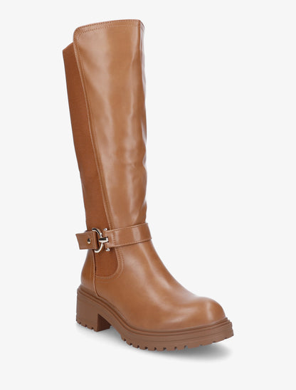 Bottes à boucle et semelle crantée - Camel - 2