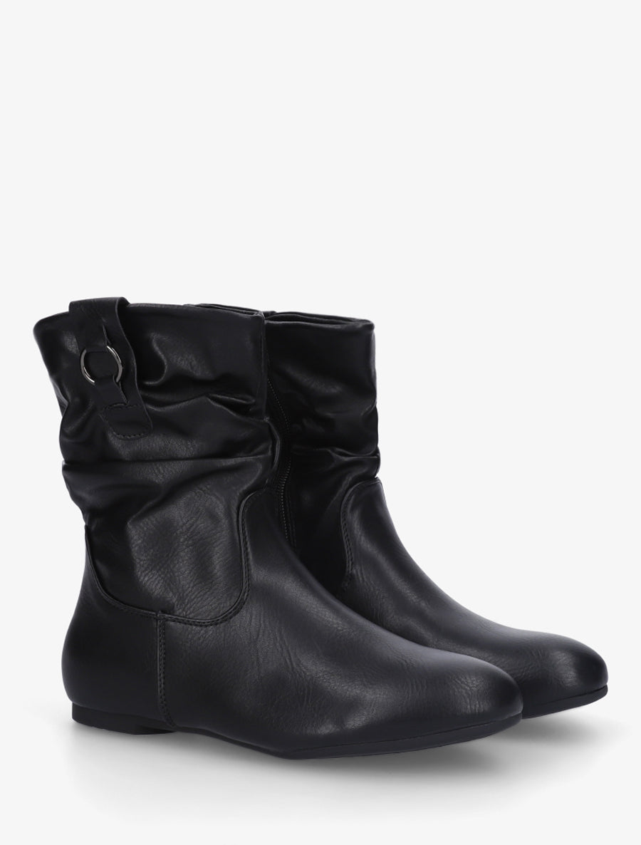 Bottines montantes effet froncé - Noir - 4