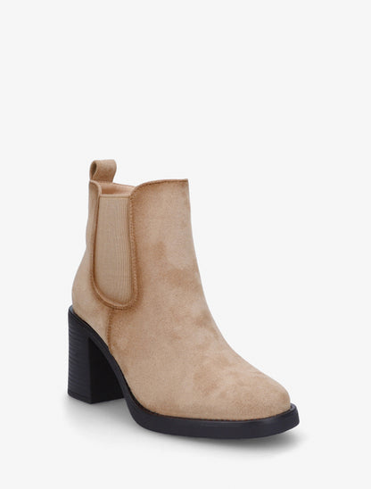 Bottines élastiquées en suédine - Taupe - 2