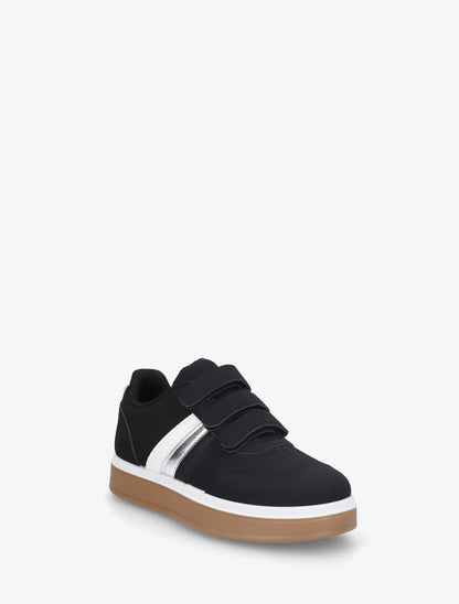 Sneakers à scratch et semelle caoutchouc - Noir - 2