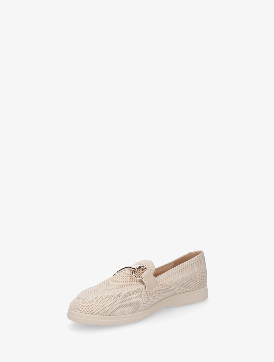 Mocassins en mesh à boucle décorative - Beige - 3