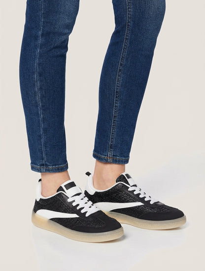 Sneakers van imitatie vlechtwerk - Zwart