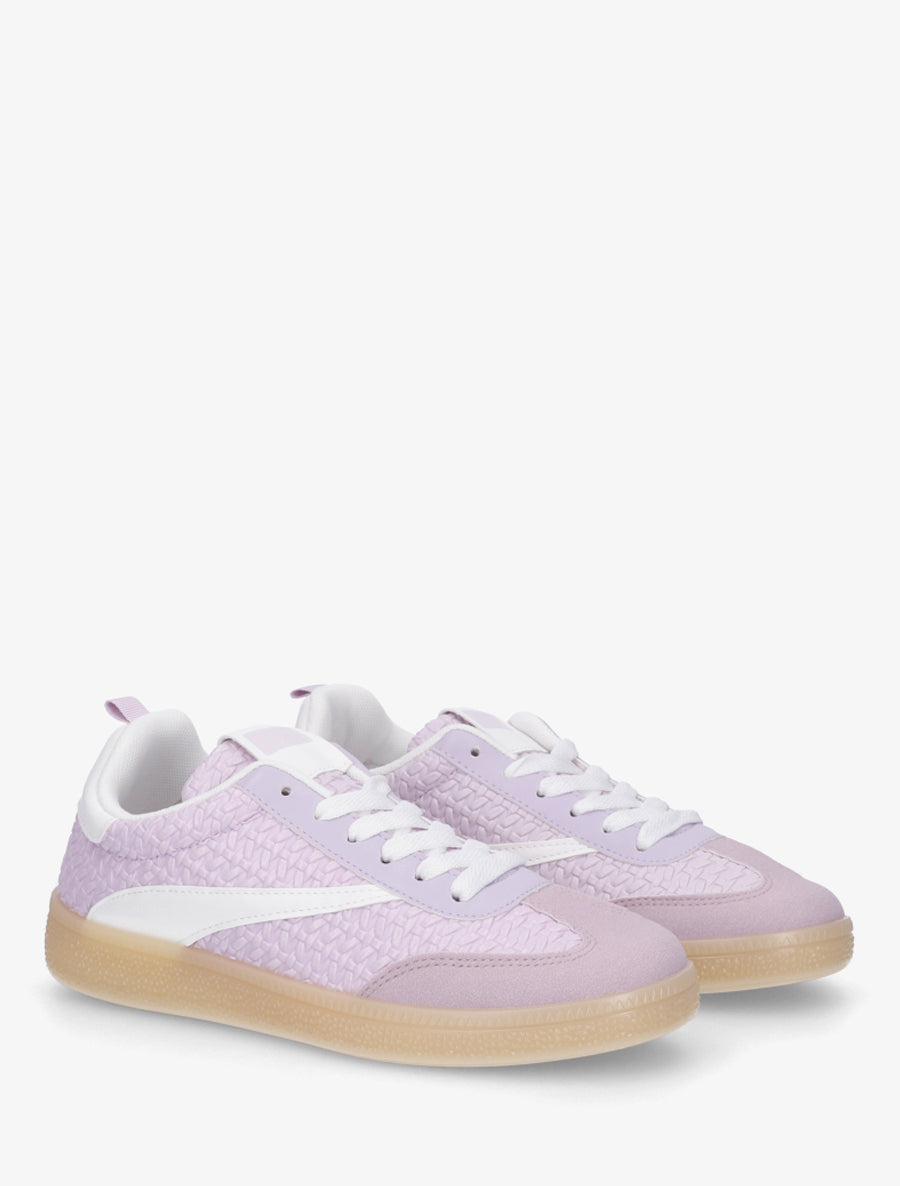Baskets en simili effet tressé - Lilas - 4