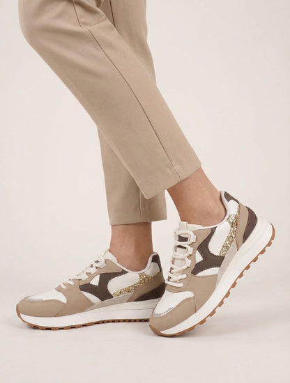 Sneakers met fantasie-inzetstukken - Mol