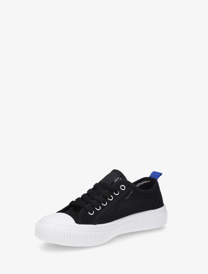 Tennis basique en tissu ajouré - Noir - 3