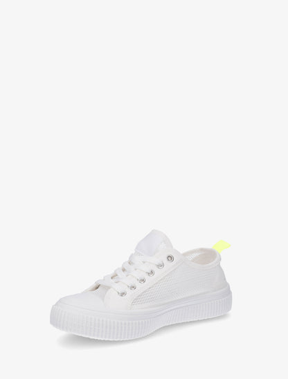 Tennis basique en tissu ajouré - Blanc - 3