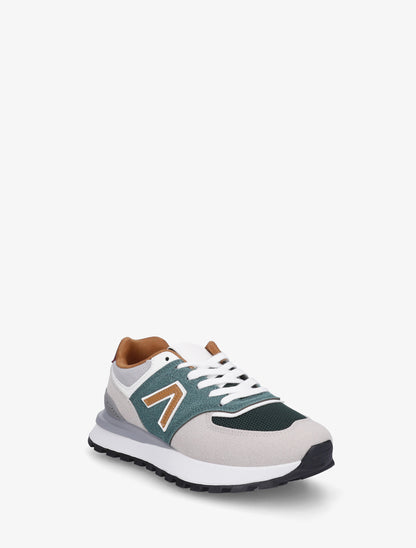 Baskets en suédine et tissu - Vert foncé - 2