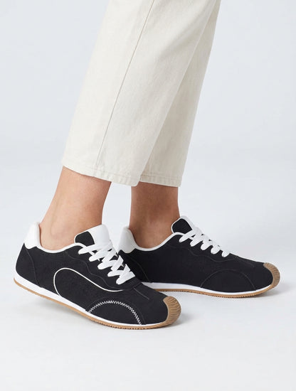 Sneakers texturés effet nubuck - Noir