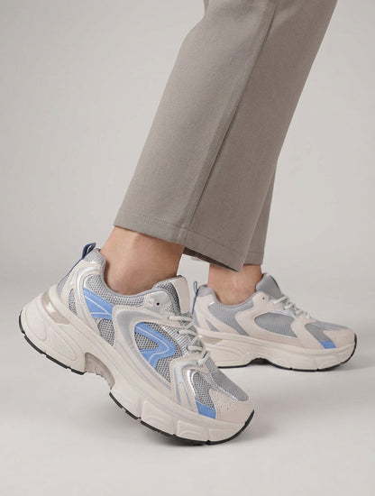 Baskets style running en toile - Gris